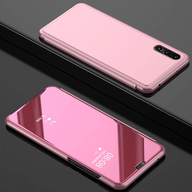 Прозрачный зеркальный чехол для смартфона Huawei P20 P30 Pro модные кожаные чехлы с
