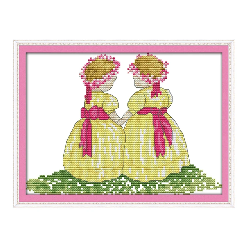 JoySunday китайская игрушка для детей с желтой юбкой и вышивкой DMC14CT11CT рукоделие