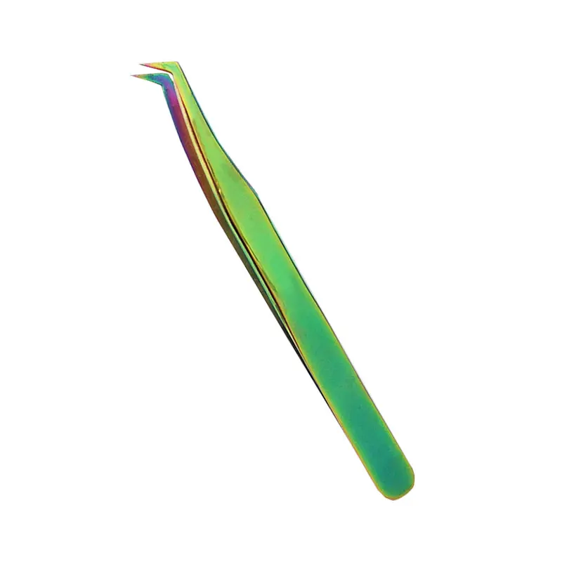 1 шт. бровей нержавеющая сталь tweezers Хамелеон ультра точные остроконечные инструменты для наращивания ресниц со стразами - Цвет: Шлифованный сланец