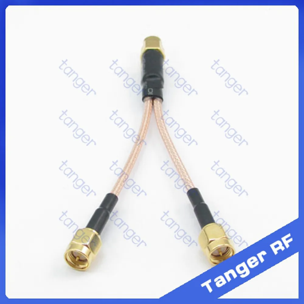 Tanger Y Тип ветка 1 SMA штекер в 2 Соединитель с 8 дюймов 20 см RG316 RG 316 RF коаксиальный