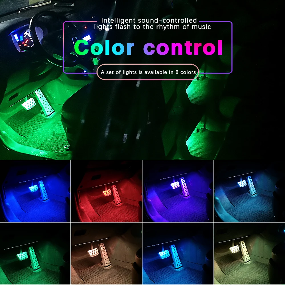 4X Автомобильная RGB Светодиодная лента 12 светодиодных лент цветные автомобильные