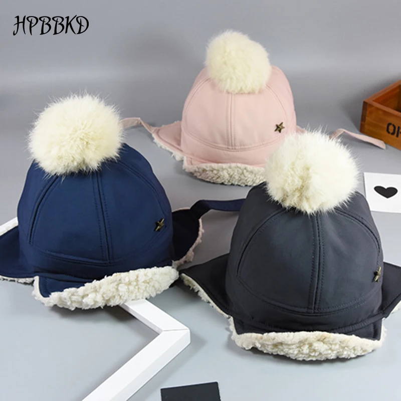 HPBBKD/Новые модные теплые милые детские шапки, детская шапка для детей, зимняя шапка из кашемира и хлопка, детские вязаные шапки, шапка для мальчиков и девочек GH472