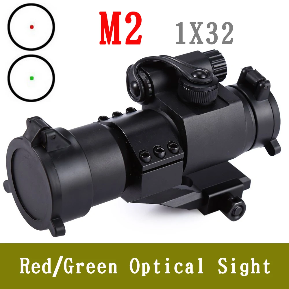 Телескопический оптический прицел M2 1x32 с подсветкой красный/зеленый