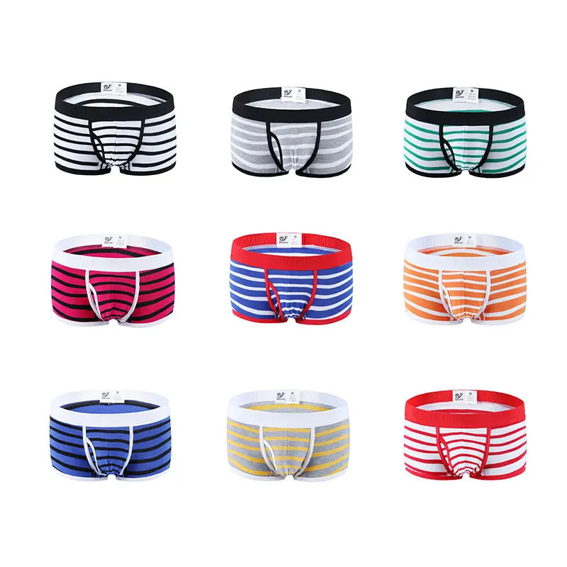 3pcs/lot Hot Sale Male Men's Boxer Underwear Shorts Sexy Ondergoed Boxer Shorts striped Cotton Men Pouch 3019-PJ