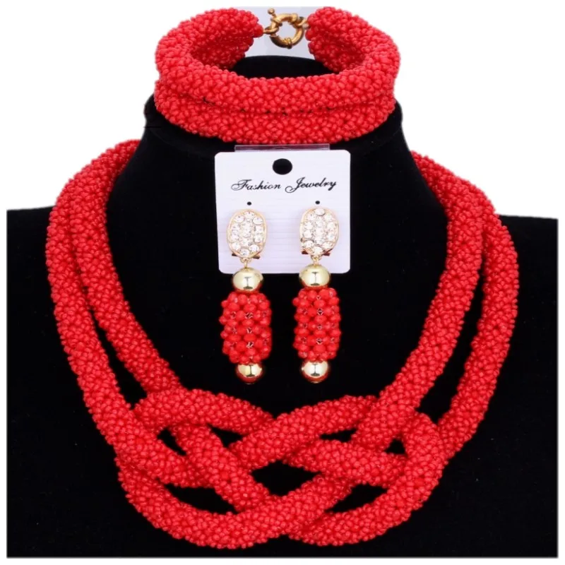 4 UJewelry Африканский бисер нигерийский Свадебный комплект ювелирных изделий для