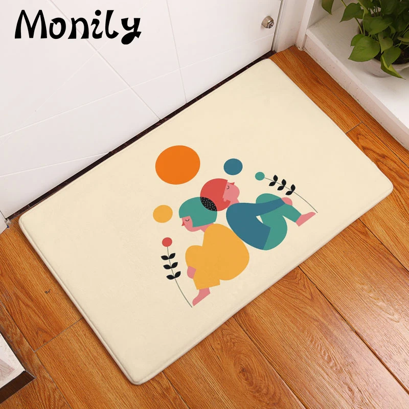 Monily нордический фланелевый водонепроницаемый напольный коврик с милыми
