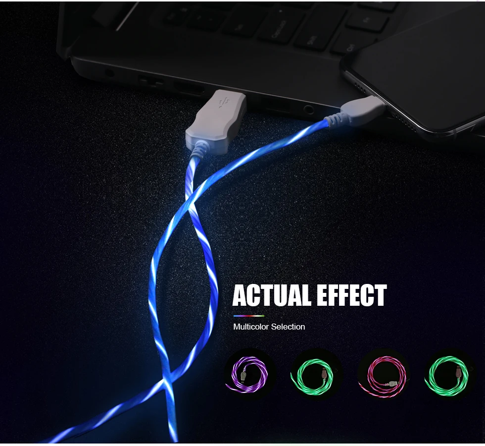 Usb-кабель для зарядки и передачи данных со светодиодной подсветкой iPhone Xs Max XR X 5 6 s 7