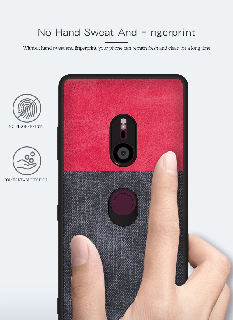 Для sony Xperia XZ3 чехол Роскошный мягкий силиконовый край+ твердая ткань текстура защитный чехол на заднюю панель для sony XZ3 полный Чехол