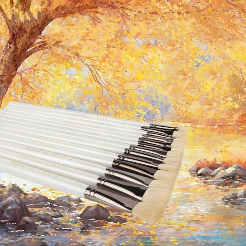 EZONE 1 шт. кисть для рисования шерсть волосы деревянный Handel разные размеры кисти для акварели масло гуашь акриловая краска ing Art Supply