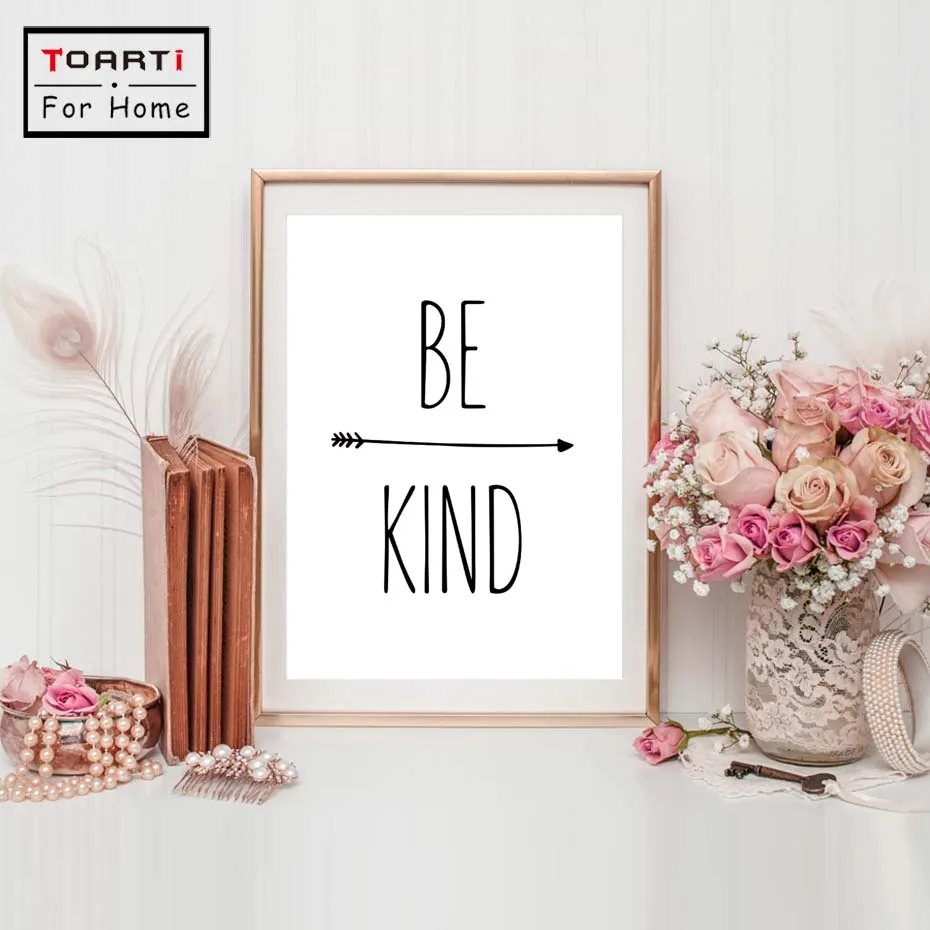 Be Happy And Kind Wall Picture For Bedroom Decals Poster Prints Art Home Decor Living Room Modern Canvas Painting | Дом и сад