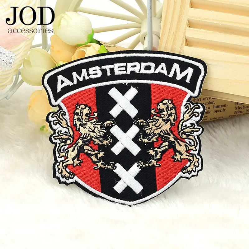 Черный значок JOD тканевая вышивка нашивка для одежды термоклейкая декоративная