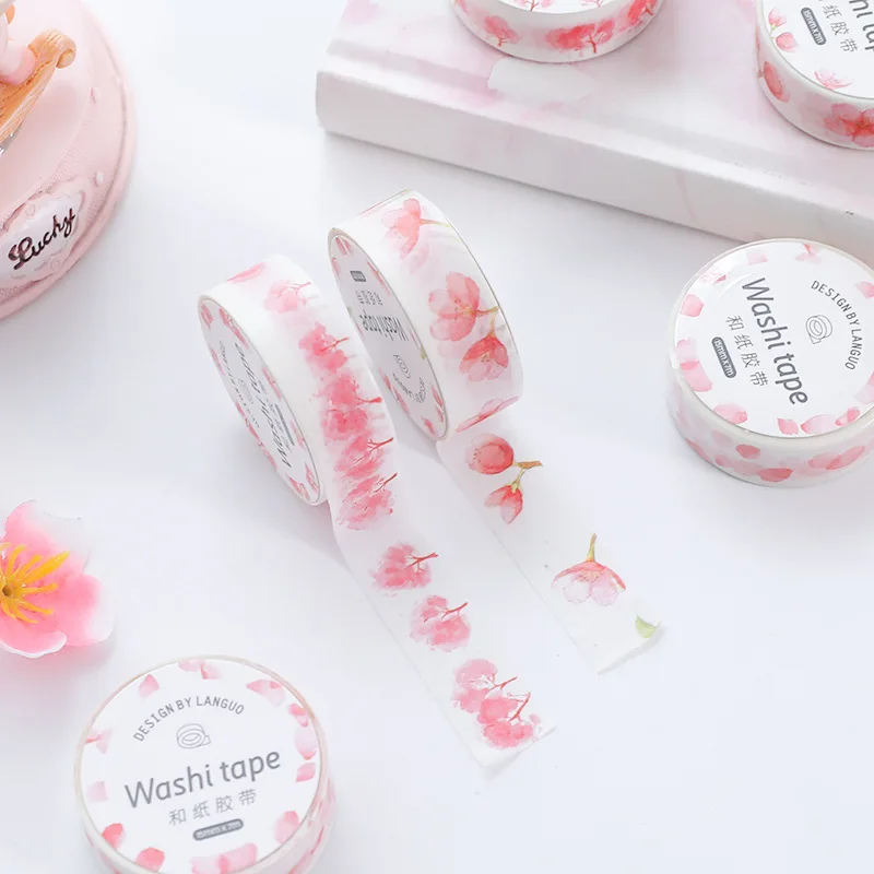 4 шт. Романтический cherry blossom серии васи клейкие ленты руководство дневник diy