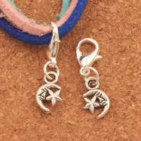 moon star lobster claw clasp charm beads 25 6x7mm 21pcs zinc alloy jewelry diy c146