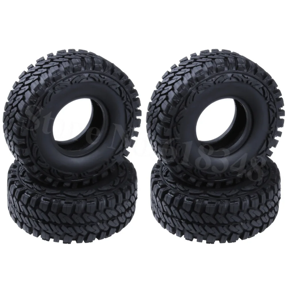 

4PCS 115mm Tires With Foam Inserts ID: 52mm Width:40mm For 1/10 RC Rock Crawler Remote Control Car Tyres