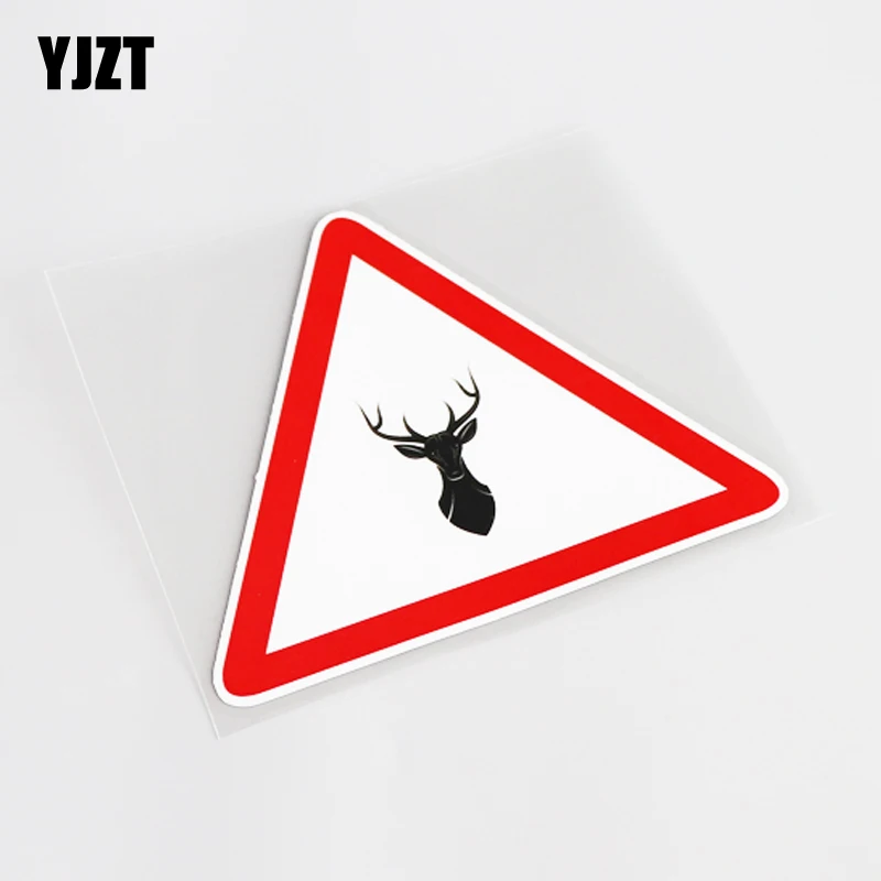 

YJZT 13,2 см * 11,2 см Модный предупреждающий знак будьте внимательны животное наклейка олень ПВХ стикер автомобиля 13-0772
