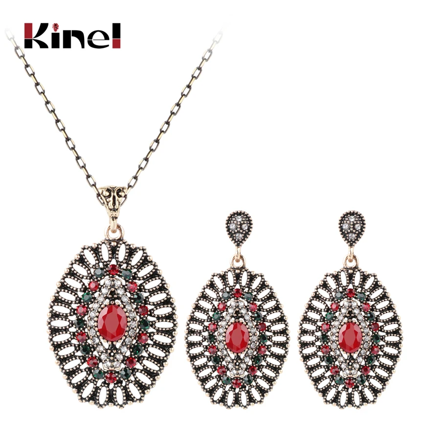 2 шт. винтажные Свадебные Ювелирные наборы Kinel модное античное Золотое