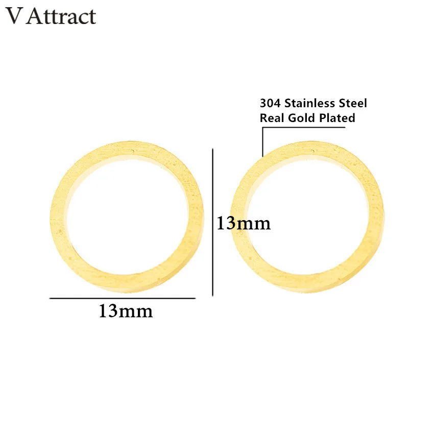 V Attract10pair из нержавеющей стали, открытые круглая серьга минимализм ювелирные изделия золото серебро круглые Boucles D'oreilles Pour Les Femmes