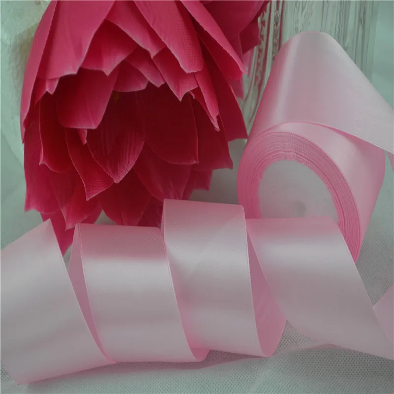 No4 Light Pink 120 цветов на выбор(25 ярдов/рулон) атласная лента подарочная упаковка праздничное украшение ленты рулон ткани упаковочные принадлежности - Цвет: No4 Light Pink