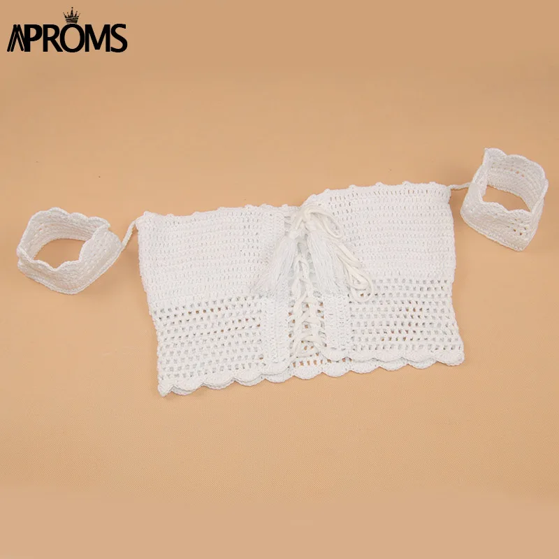 Женский трикотажный топ белый бикини с вырезом лодочкой и кружевной подкладкой