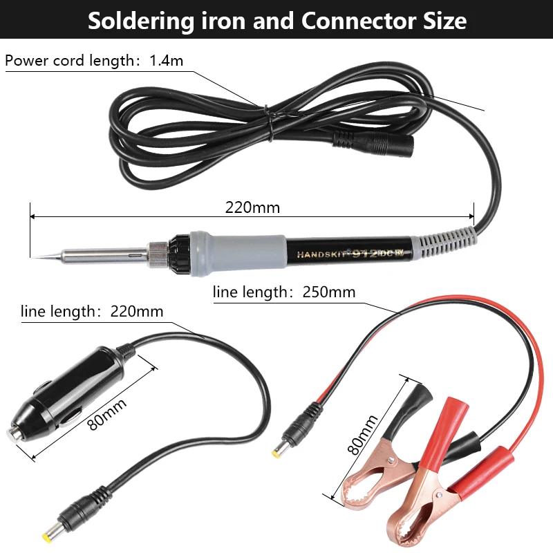 Handskit DC12V/35 Вт автомобильный аккумулятор низкого напряжения Электрический паяльник головка клип портативный паяльник Инструменты для ремонта автомобиля