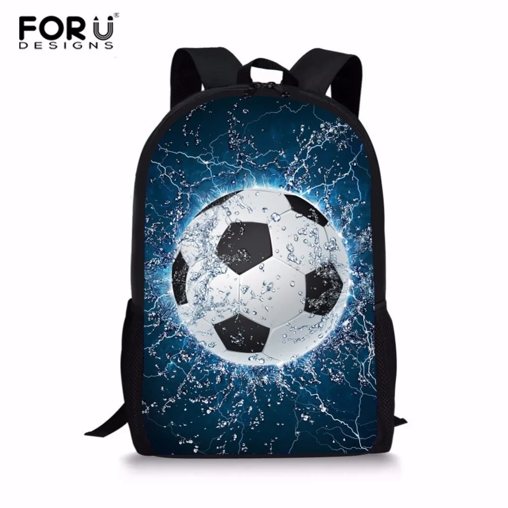 Школьный ранец FORUDESIGNS 2021 для мальчиков с принтом футбольных мячей, мужской рюкзак, детская школьная сумка, легкая сумка для книг, ранец на за...