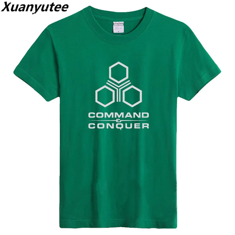 Мужская футболка с коротким рукавом XuanYutee Command &amp Conquer хлопковая из флока круглым