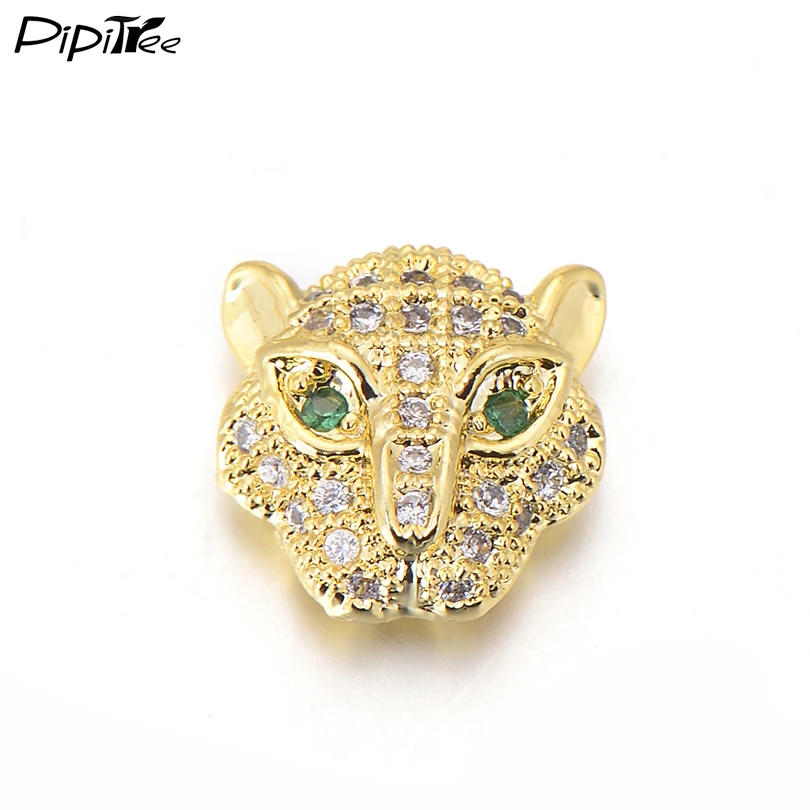 Pipitree леопардовая головка из бисера микро закрепки кубического циркония CZ бусины