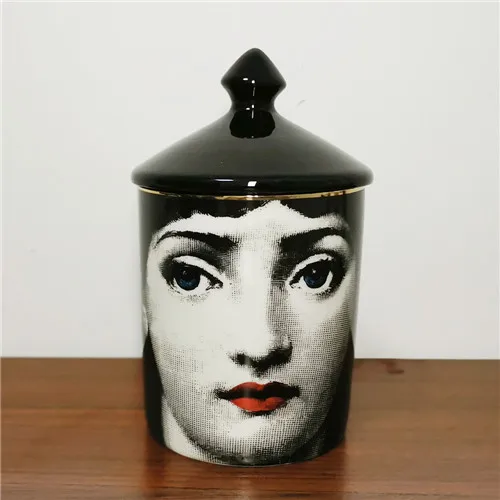 Классический подсвечник Fornasetti с черной крышкой керамический контейнер для хранения художественный подсвечник ретро корзины ручной работы для хранения баночек домашний декор - Цвет: 11