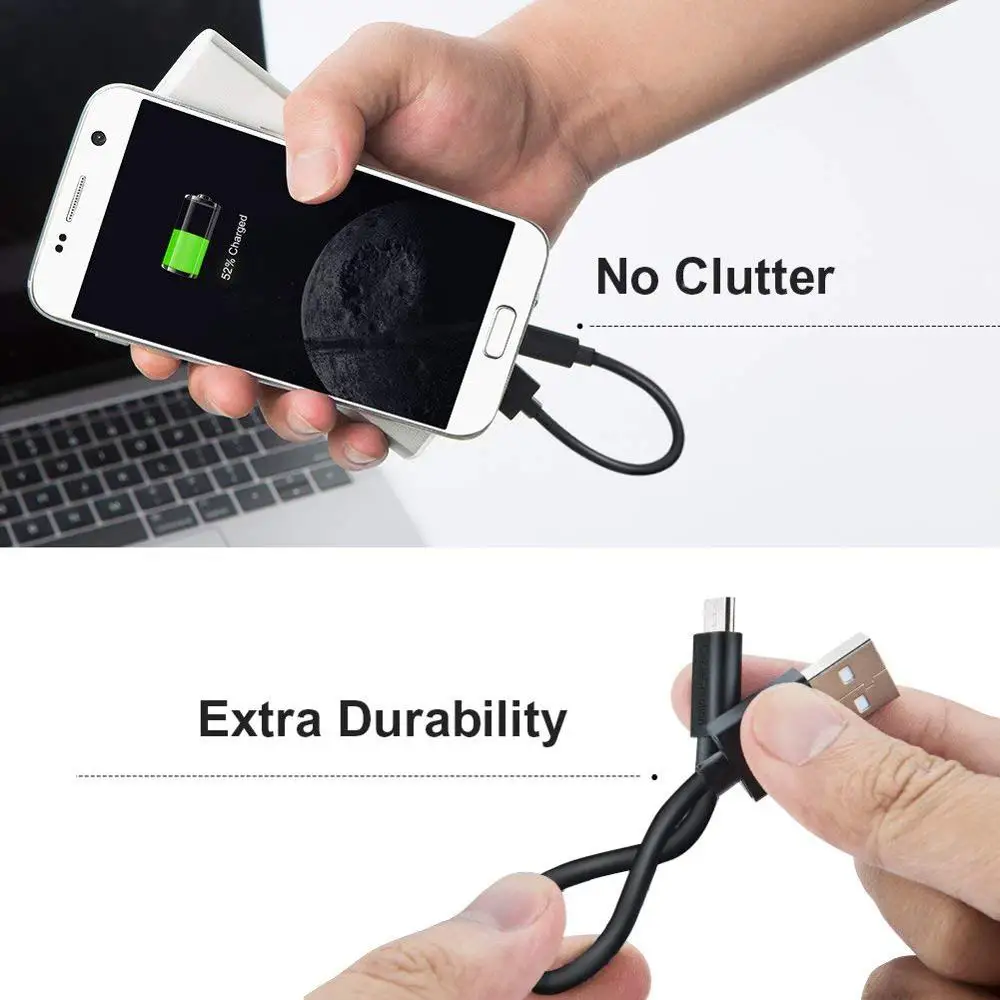 Кабель Micro USB высокоскоростной тройной экранированный короткий кабель 2 0 для 5