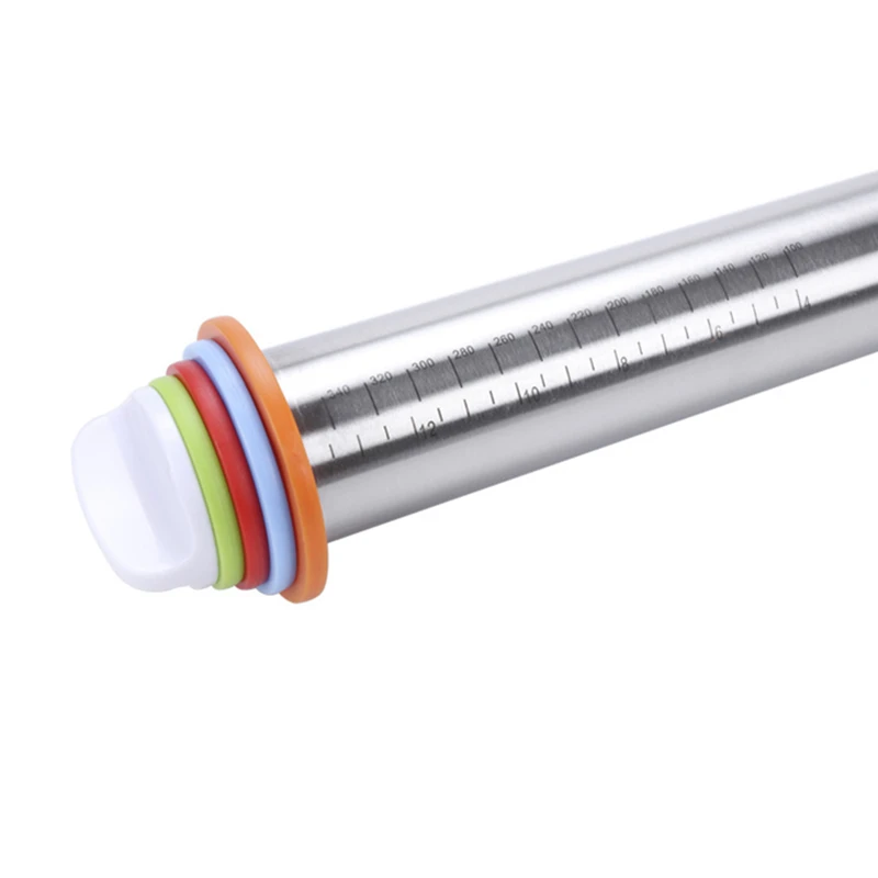 1pc Kitchen Baking Tools Stainless steel Rolling Pins 17&quot Adjustable Roller with Removable Rings Fondant Pin | Дом и сад