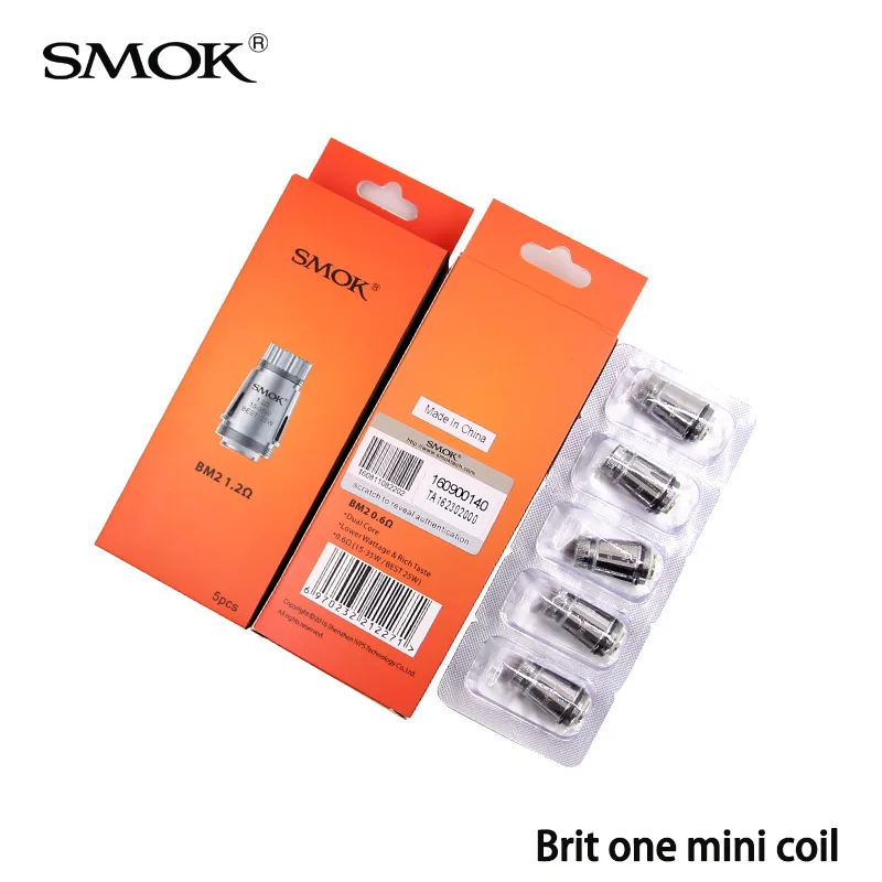 5 шт. 100% Original SMOK BM2 катушки Брит jne mini 1.2ohm 0.6ohm замена голову подходит для Mini|mini coil|coil