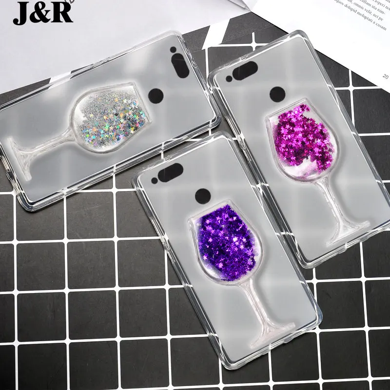 Case For Huawei Honor 7X 7 X 3D Liquid Star Cover Honor7x Quicksand Dynamic Glitter Cute Red Wine Glass Cup Transparent Clear |