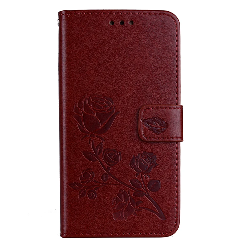 Роскошный флип-кейс Nephy для samsung Galaxy huawei P8 P9 P10 mate 10 Lite Y3 Y5 Y6 Pro Y5II 3D розовый кожаный чехол Etui держатель - Цвет: Темно-коричневый