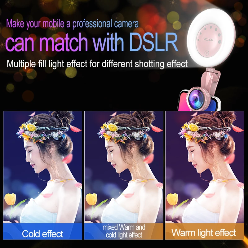 Заполняющий свет портативный selfie beauty дополнительное освещение 4K hd
