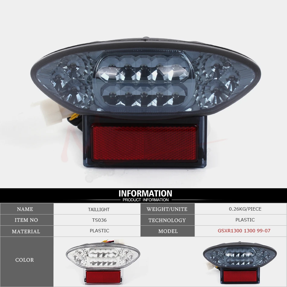Motoo -Motorcycle LED Tail Brake Turn Signal Integrated Light for Suzuki GSXR1300 1300 99-07 |