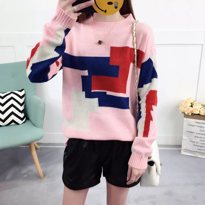 Autumn Winter Women Knitting Sweaters Pullovers Tops 2018 Female Casual Loose Long Sleeve Knitted Sweater Jumper Sweter | Женская одежда