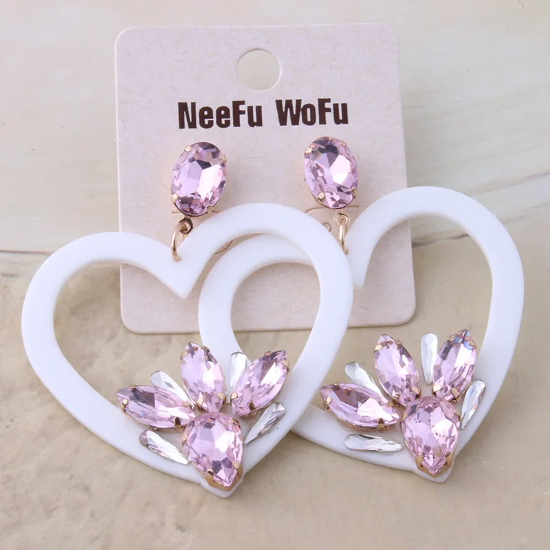 Большие серьги NeeFu WoFu полимерная серьга в форме сердца стеклянные рождественские