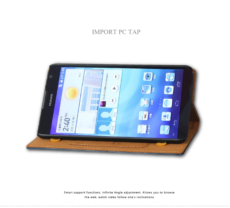 Чехол-книжка для Huawei Ascend Mate2 Mate 2 8 цветов из натуральной кожи с подставкой