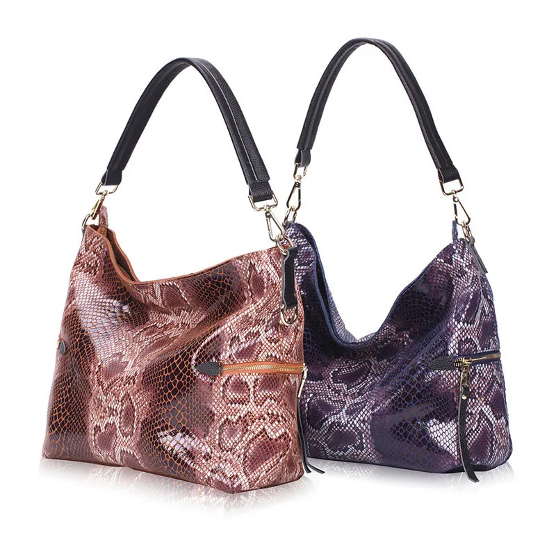

VM FASHION KISS 2018 Fashione Snake Bag Pattern Genuine Leather Handbags Hobos Tote Womens Bags Women Zipper Shoulder Crossbody