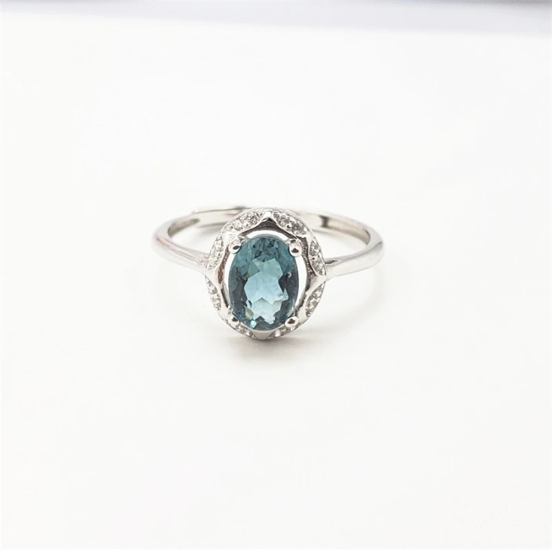 Кольцо из серебра 925 пробы с натуральным радужным кристаллом S925 Настоящее чистое