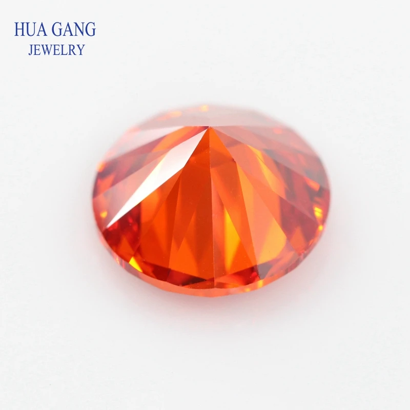 Orange Cubic Zirconia 11~20mm Round Shape 5A Brilliant Cut Loose CZ Stone Synthetic Gems For Jewelry Free shipping | Украшения и