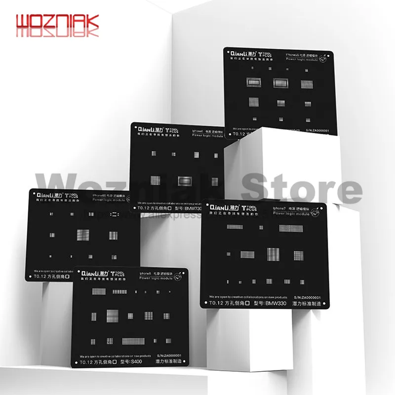 Qianli Power Logic Module Reballing Stencil Square Hole Black for iPhone 5S 6 6S 7 8 | Инструменты