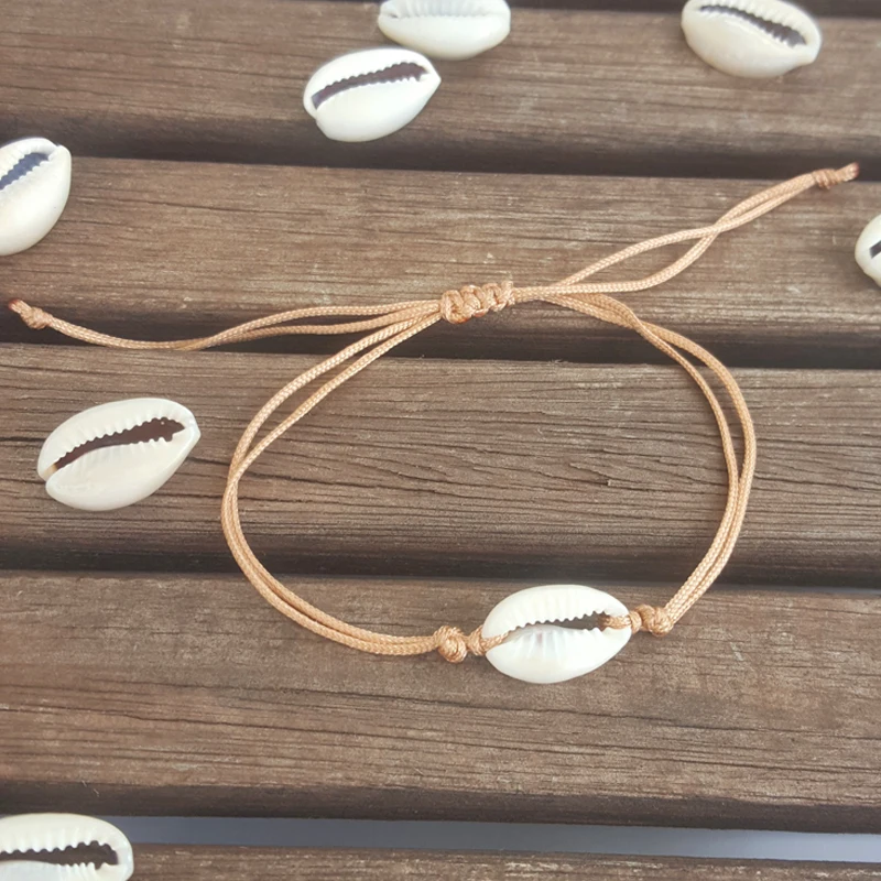 Женский богемный браслет ручной работы черный и коричневый с натуральной