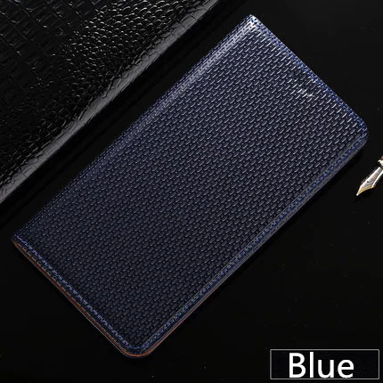 Blue Защитный чехол из натуральной кожи с откидной крышкой для huawei P Smart Z huawei Y9 Prime чехол для телефона слот для карт держатель Conque - Цвет: Blue