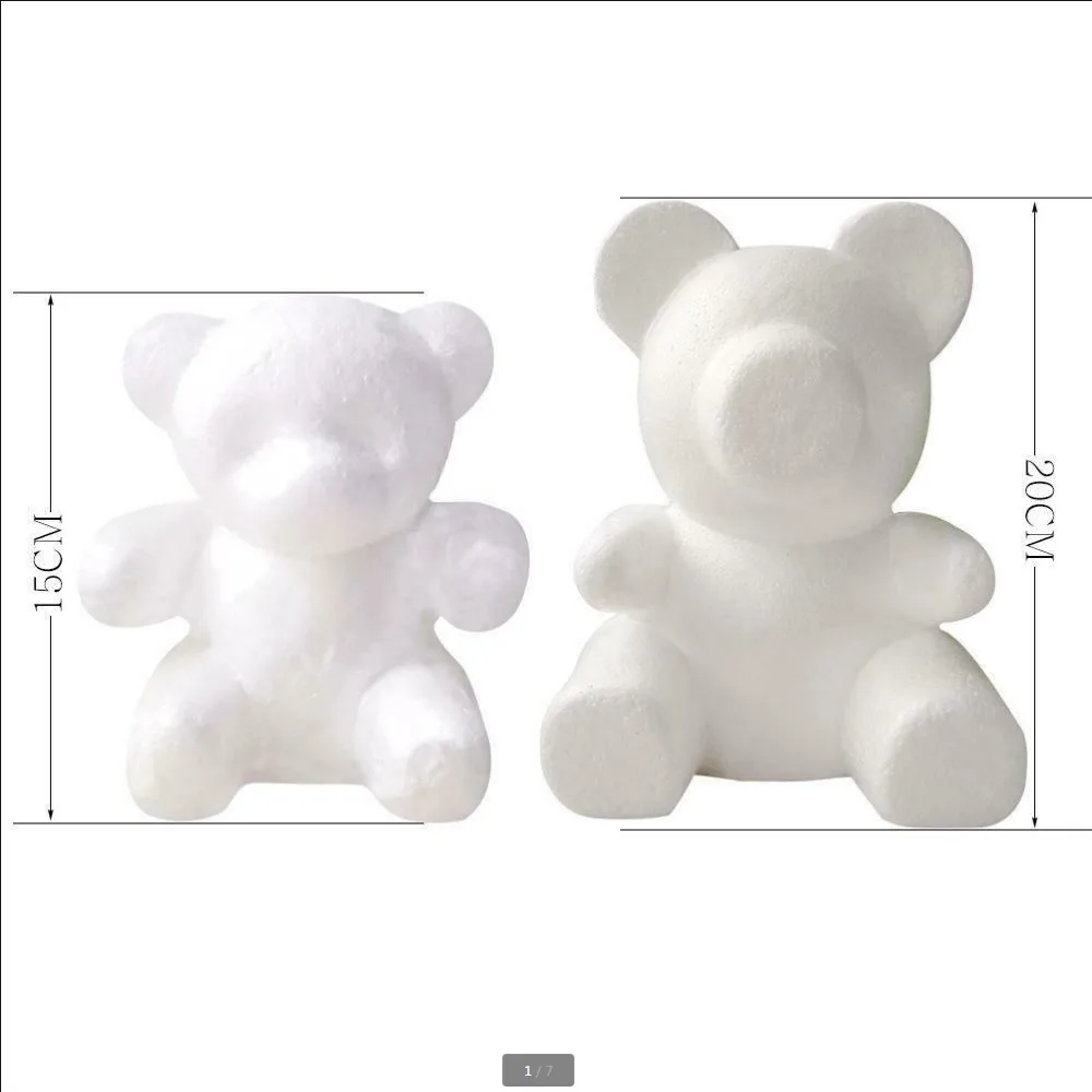 1pcWhite foam rose bear креативный цветок ручной работы DIY bubble подарок на день Святого