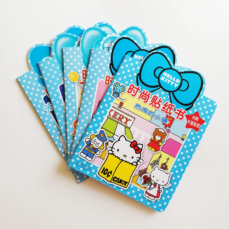 Модные наклейки Hello Kitty полный набор из 5 книг для маленьких детей/детей веселые