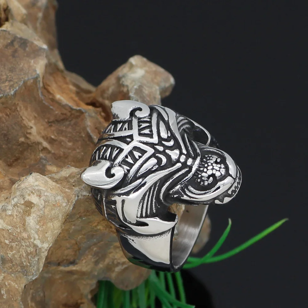 Мужское кольцо 316L из нержавеющей стали норвежский викинг odin's wolf rune vantage с