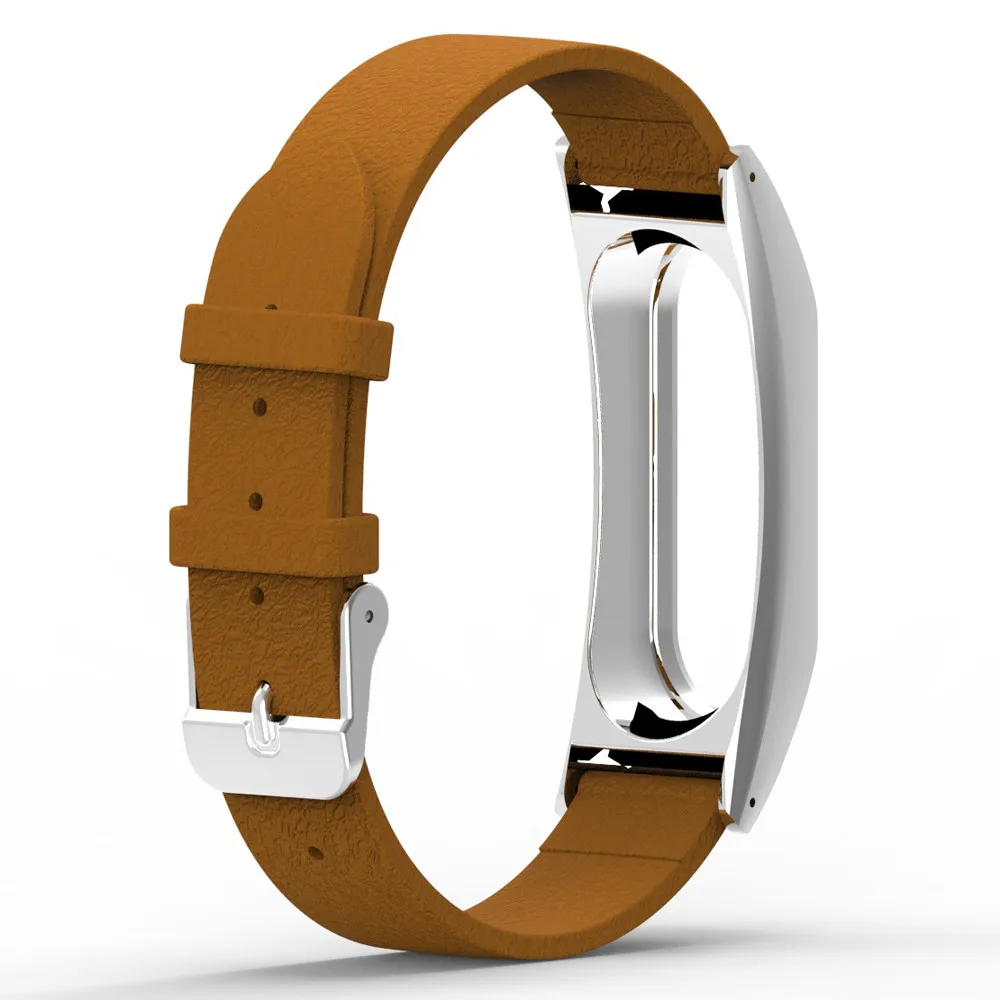 OTOKY для mi band 2 умный кожаный браслет сменный Браслет с ремешком+ металлический чехол для Xiaomi mi Band 2 браслет EY13