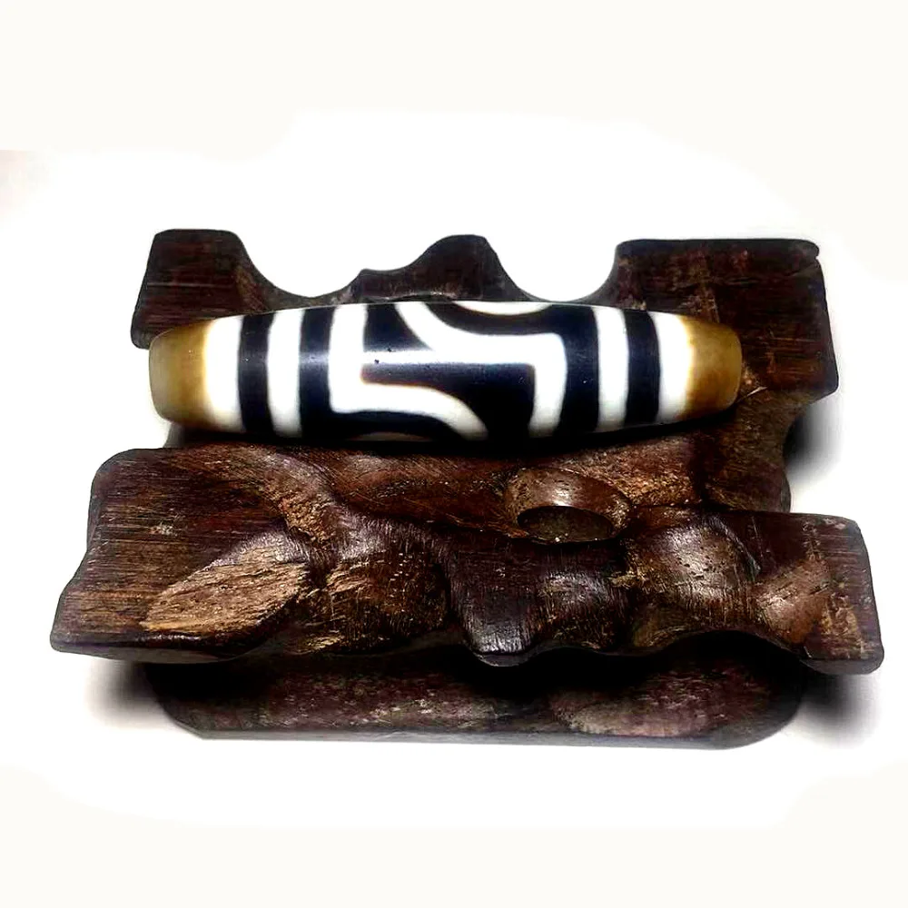 

Tibetan Feng Shui DZI old black / white 2 eyes 55-59mm agate beads men and women jewelry necklace pendant amulet Free Shipping