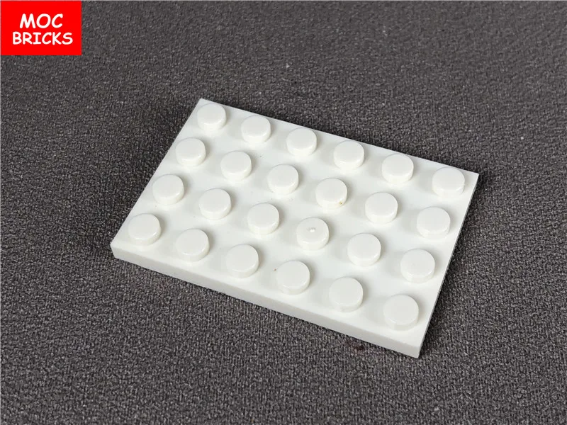 10 шт./лот MOC кирпичи белая пластина 4x6 подходит для 3032 образовательных